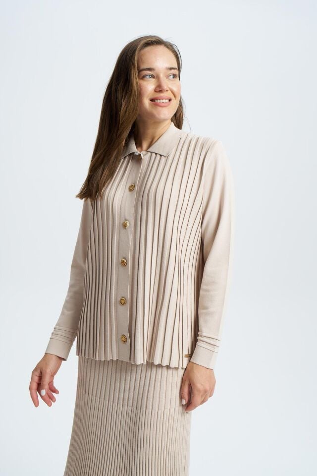 NİLİWİ  TRİKO ÖNÜ KOMPLE BEKLETMELİ HIRKA 3074