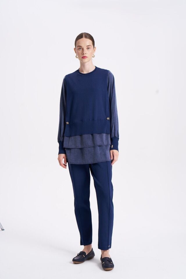 NİLİWİ TUNİK ETEĞİ ÇİFT KATLI 3107