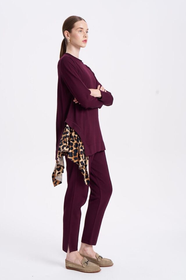 NİLİWİ TUNİK YAN YIRTMAÇLEOPAR KUMAŞ 3109