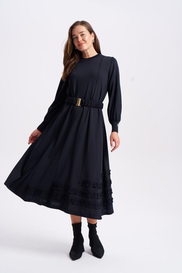 NİLİWİ ELBİSE ETEK UCU TİKTAK FIRFIR 3084