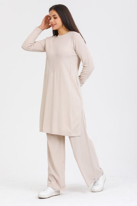 Niliwi Soğuk Merserize Bol Paça Klasik Pantolon