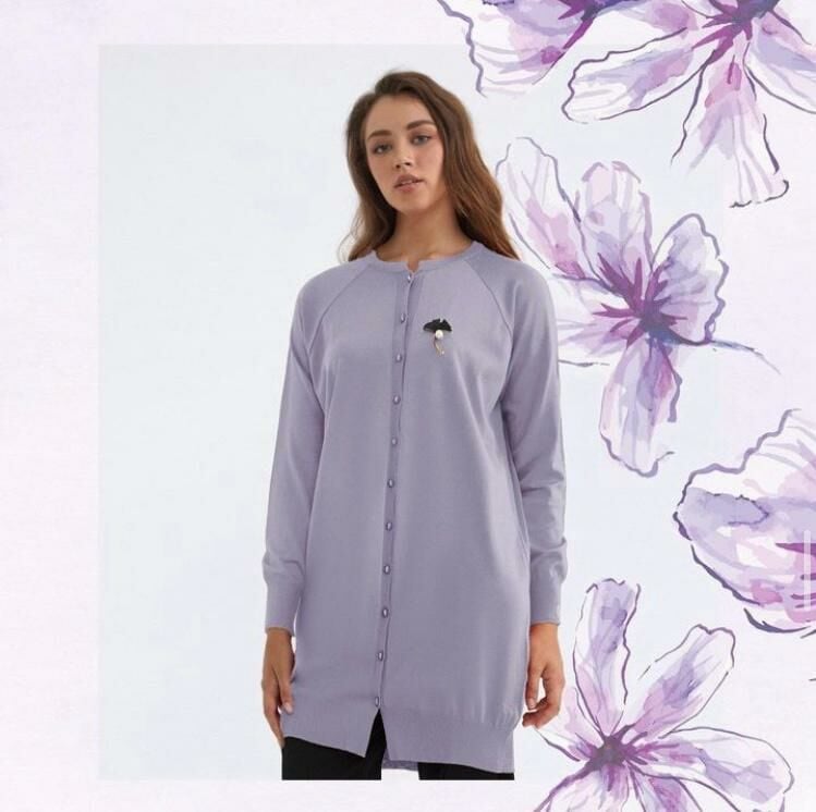 Niliwi Soğuk Merserize Broşlu Hırka