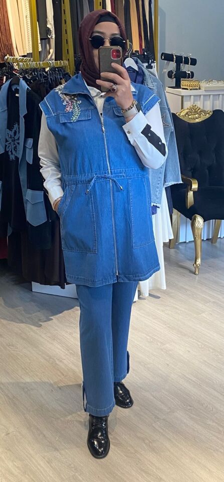 SOLİS KOT YELEKLİ İKİLİ TAKIM 9066