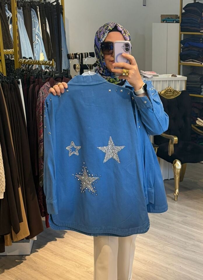 MY MAGAZİN DENİM CEKET AÇIK MAVİ 7486