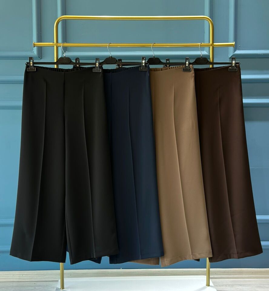 SENTEZ LASTİKLİ KISA GENİŞ PAÇA PANTOLON 5386